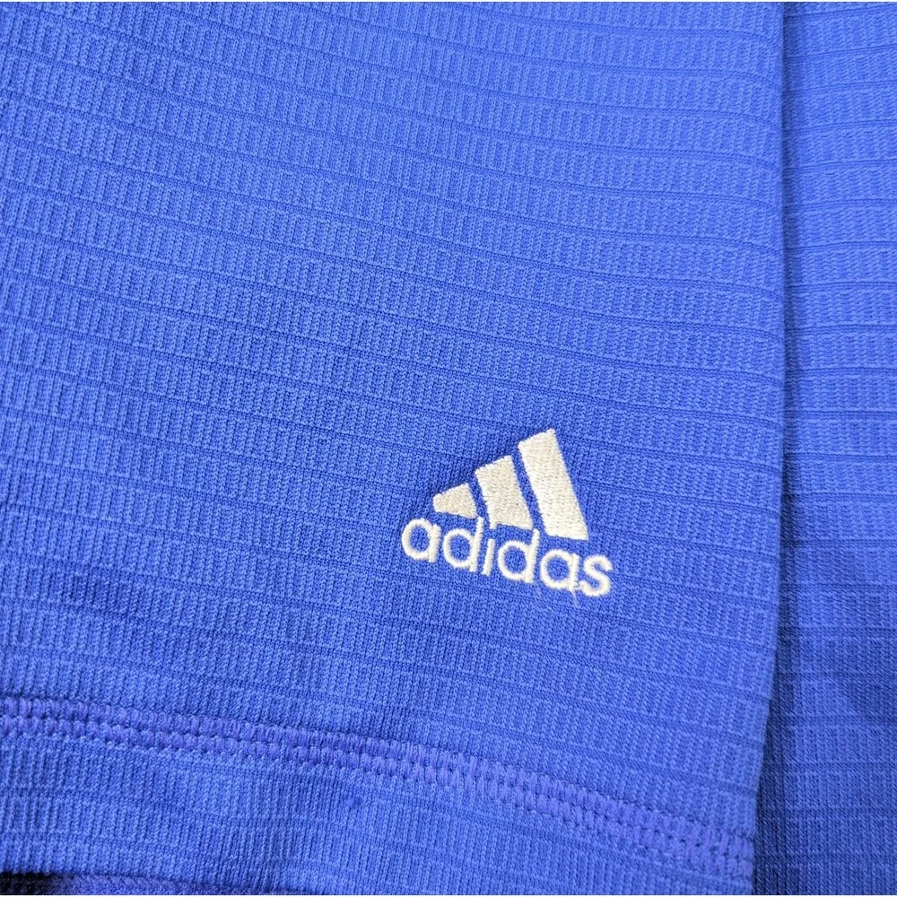 Adidas Shirt Mens XL Blue Golf Short Sleeve Polo Climalite Athletic Comfort